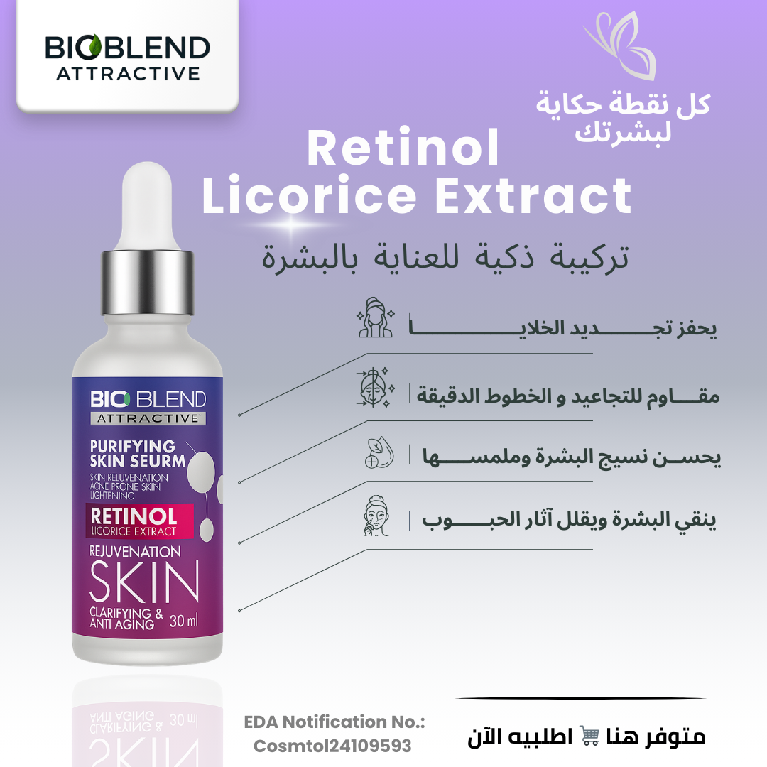 Bio Blend Retinol + Licorice Extract Face Serum – 30ml